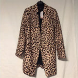 Runhufu Street Women Leopard Jacket Blazers New Office Lady Open Stitch Cardigan Jacket Suit Long Sleeve Slim Work Chic Blazer Fall