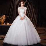 runhufu Ball Gown Sweetheart Off White Ivory Tulle Bridal Dress For Wedding Dresses with Sleeve 2023 Pearls Marriage Customer Made