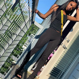 Runhufu Color Leggings Women Ruched Stacked Pants Casual Slim Fit High Wasit Pencil Trousers Street Style Female Joggers Pants