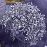 Runhufu HP420 Luxury Bridal Tiara Wedding Headband Rhinestone Wedding Hair Accessories Handmade Bride Headpiece Head Jewelry