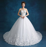 runhufu High Quality See Through Wedding Dresses Ball Gowns Lace Up Bride Dres Vestidos De Novia Plus Size Customized Dress
