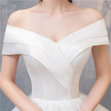 runhufu Dress 2023 New Sexy V-neck Lace Up Ball Gown Off The Shoulder Simple Wedding Dresses Vestido De Noiva