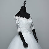 runhufu Dress 2023 New Arrival Flowers Butterfly Gelinlik Embroidery Lace Boat Neck Princess Wedding Gowns Vestidos De Novia