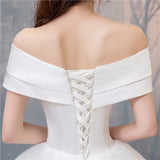 runhufu Dress 2023 New Sexy V-neck Lace Up Ball Gown Off The Shoulder Simple Wedding Dresses Vestido De Noiva