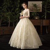runhufu Lace Muslim Wedding Dress 2023 New High Neck Full Sleeve Wedding Gown Vintage Bridal Gown Vestido De Noiva