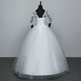 Runhufu Dresses Hot Sale Elegant Princess Adjust Lace Three Quarter Sleeve Bridal Gowns Vestidos De Noiva Plus Size