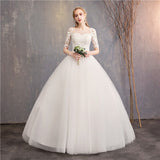 Runhufu Dress 2023 New Cheap Half Cap Sleeve Princess Illusion Wedding Dresses Can Custom Made Vestido De Noiva