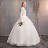 Runhufu Dress 2023 New Cheap Half Cap Sleeve Princess Illusion Wedding Dresses Can Custom Made Vestido De Noiva