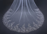Runhufu New Fashion 3 Meter Cathedral Wedding Veils Long Lace Edge Bridal Veil Wedding Accessories