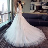 runhufu Fashion Classic Wedding Dress 2023 New Lace Three Quarter Sleeve O-Neck Elegant Plus size Vestido De Noiva Korean Bride Gown