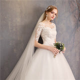 runhufu Dress 2023 New Cheap Half Cap Sleeve Princess Illusion Wedding Dresses Can Custom Made Vestido De Noiva