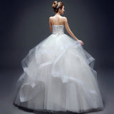 runhufu Luxury Bead Fashion Strapless Wedding Dresses 2023 New Korean Tiered Organza Sweet Bride Princess Gowns Vestido de noiva