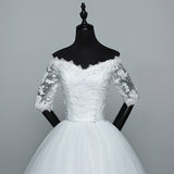 runhufu Dress 2023 New Arrival Flowers Butterfly Gelinlik Embroidery Lace Boat Neck Princess Wedding Gowns Vestidos De Novia