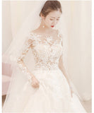 Runhufu Wedding Dress 2023 New Full Sleeve Classic Embroidery Lace Up Ball Gown Princess Wedding Dresses Robe De Mariee
