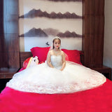 runhufu Quality See Through Sexy Strapless Lace Up Wedding Dresses 2023 Ball Gowns Vestidos De Novia Plus Size Customized Dress