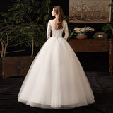 runhufu Lace Full Sleeve Wedding Dresses Luxury Muslim Ball Gown Wedding Gowns Custom Made Vestido De Noiva