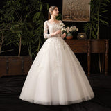 runhufu Lace Full Sleeve Wedding Dresses Luxury Muslim Ball Gown Wedding Gowns Custom Made Vestido De Noiva