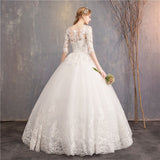 Runhufu Sleeve Wedding Dresses 2023 New Luxury Lace Embroidery Ball Gown Wedding Dress Can Custom Made Vestido De Noiva
