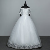 runhufu Dress 2023 New Arrival Flowers Butterfly Gelinlik Embroidery Lace Boat Neck Princess Wedding Gowns Vestidos De Novia