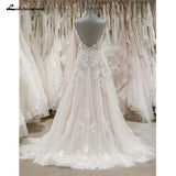 runhufu Strap V Neck Beach Wedding Dresses Backless Ivory Tulle Wedding Dress Beach Wedding Dresses Vestido de Noiva