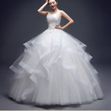 runhufu Luxury Bead Fashion Strapless Wedding Dresses 2023 New Korean Tiered Organza Sweet Bride Princess Gowns Vestido de noiva
