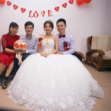 runhufu Quality See Through Sexy Strapless Lace Up Wedding Dresses 2023 Ball Gowns Vestidos De Novia Plus Size Customized Dress