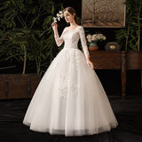 runhufu Lace Full Sleeve Wedding Dresses Luxury Muslim Ball Gown Wedding Gowns Custom Made Vestido De Noiva
