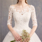 runhufu Sleeve Wedding Dresses 2023 New Luxury Lace Embroidery Ball Gown Wedding Dress Can Custom Made Vestido De Noiva