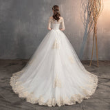 runhufu Wedding Dress Off The Shoulder Half Sleeve Wedding Gown Lace Applique Plus Size Simple Wedding Dress Robe De Mariee