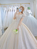 runhufu Simple Wedding Dress 2023 New Princess Bride Dress Shiny Ball Gown Wedding Dress Vestido De Noiva