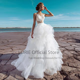 Runhufu Vintage Wedding Dress with Detachable Skirt O-Neck Appliques Lace Tulle Two Pieces Bride Gowns 2024 suknia ?lubna