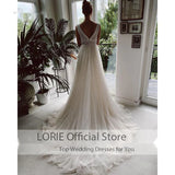 Runhufu Bohemian Wedding Dresses V Neck Appliques Lace Tulle White Ivory Beach A-Line Boho Bride Gown 2024 vestidos de novia