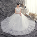 Runhufu De Mariee New Wedding Dresses Appliques Pearls Lace Fashion Wholesale Cheap Simple Bride Dress Vestidos De Novia
