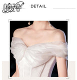 runhufu Fashion Classic Simple Korean Sweetheart Wedding dress plus size off the shoulder Bow Vestidos De Noiva 2023 Robe De Mariage
