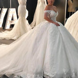 Runhufu Beaded Lace Wedding Dresses Gorgeous Off Shoulder Tulle Bridal Wedding Gowns Sweetheart Princess Bridal Dress 2024