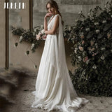 Runhufu Vintage Boho Beach Wedding Dresses Backless Women A-line Bohemian Chiffon Appliques Bridal Gowns Bride Vestidos De Novia