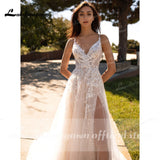 runhufu Wedding Dress with slit Sexy Lace Appliques Backlesss Beach Bridals Dress Wedding Gowns Custom made vestido de novia