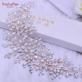 Runhufu SH237-G Golden Bridal Belt with Rhinestone Fashion Bead Belt Thin Sash Belt Western Belts Wedding Applique Sash Belt