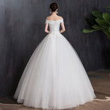 runhufu The Shoulder Wedding Dress 2023 light Appliques Pearls Lace Fashion Wholesale Cheap Simple Bride Dress Vestidos De Novia