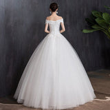 Runhufu The Shoulder Wedding Dress 2023 light Appliques Pearls Lace Fashion Wholesale Cheap Simple Bride Dress Vestidos De Novia