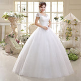 runhufu Cheap Cap Sleeve Korean Style Short Lace Fashion Simple Bridal Gowns Crystal Wedding Dresses 2023 Vestido Casamento