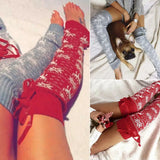 Runhufu Christmas Leg Warmers New Women Knitted Woolen Leg Warmer Keep Warm Thermal Knittings Xmas Merry Christmas 2024 Hot