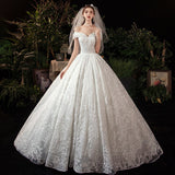 runhufu Dress 2023 Vestido De Noiva Elegant Boat Neck Wedding Gown With Train Princess Luxury Lace Robe De Mariee