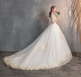 runhufu Wedding Dress Off The Shoulder Half Sleeve Wedding Gown Lace Applique Plus Size Simple Wedding Dress Robe De Mariee