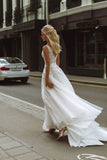 Runhufu Boho Wedding Dresses V-Neck Appliques Lace A-Line Tulle Wedding Gown Beach Simple Bridal Dress bestidos de novia 2023