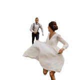 Simple A Series Chiffon Wedding Dress V Collar Elegant Wedding Dress Simple Travel Shot Yarn Summer