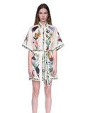 runhufu Niche 2025 New Collar Short Sleeves Printed With Thin Dress Woman