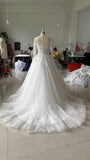 Long-Sleeved Wedding Dress 2025 New White Simple Temperament Light Luxury Hepburn Bride Wedding Welcome Host Dress