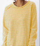 runhufu New Casual Women's Loose Collar With Shoulder Long Sleeve Top Striped Prints Of Shawl