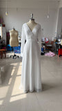 Simple A Series Chiffon Wedding Dress V Collar Elegant Wedding Dress Simple Travel Shot Yarn Summer